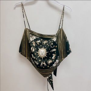 Danielle Bernstein Printed Handkershief Top